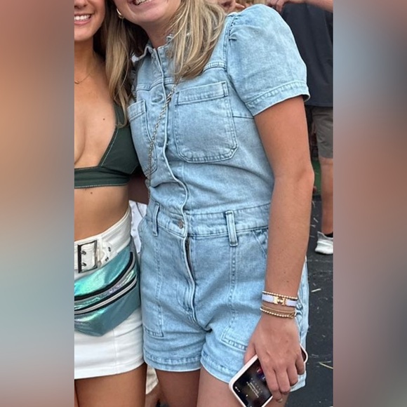 DENIM ROMPER - Picture 2 of 3